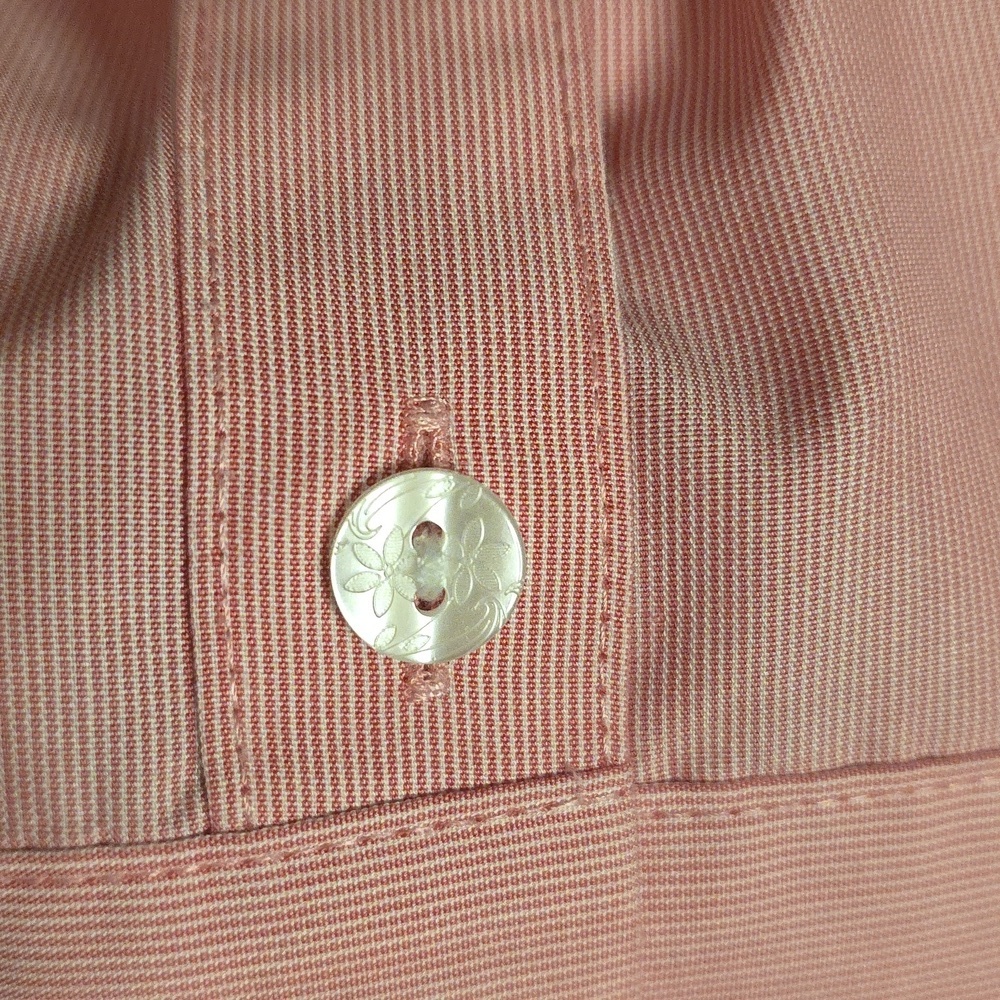 Coldwater Creek Pink And White Fitted Button Down Shirt Top Classic Casual Small - Picture 13 of 13